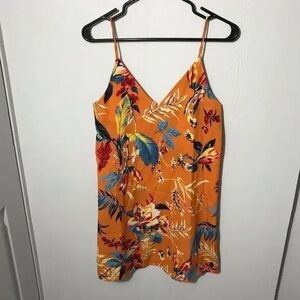 SHEIN Orange Floral Camisole Dress